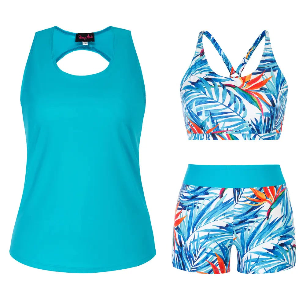 Tankini-Set – 3-teilig, Plus Size Tummy-Control - 11