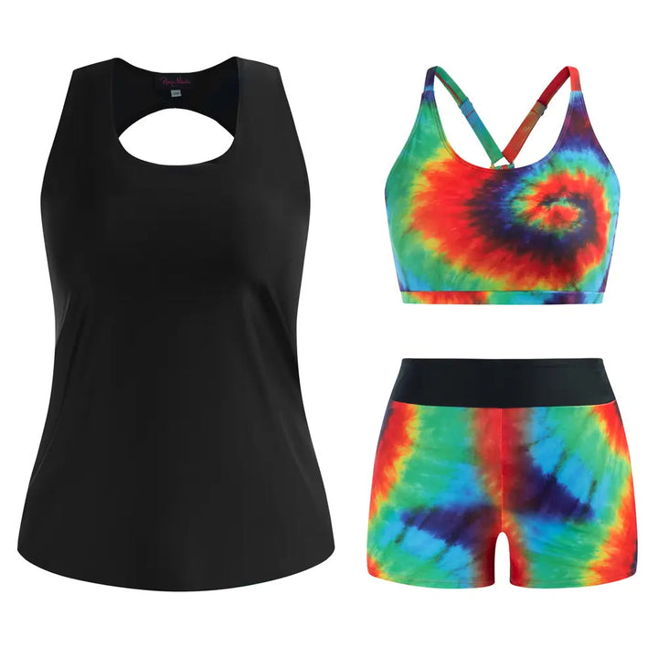 Tankini-Set – 3-teilig, Plus Size Tummy-Control - 3