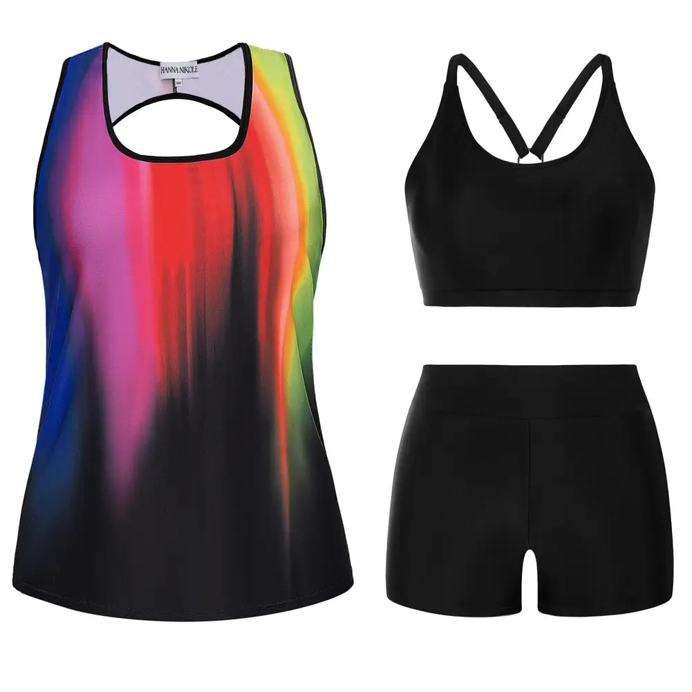 Tankini-Set – 3-teilig, Plus Size Tummy-Control - 16