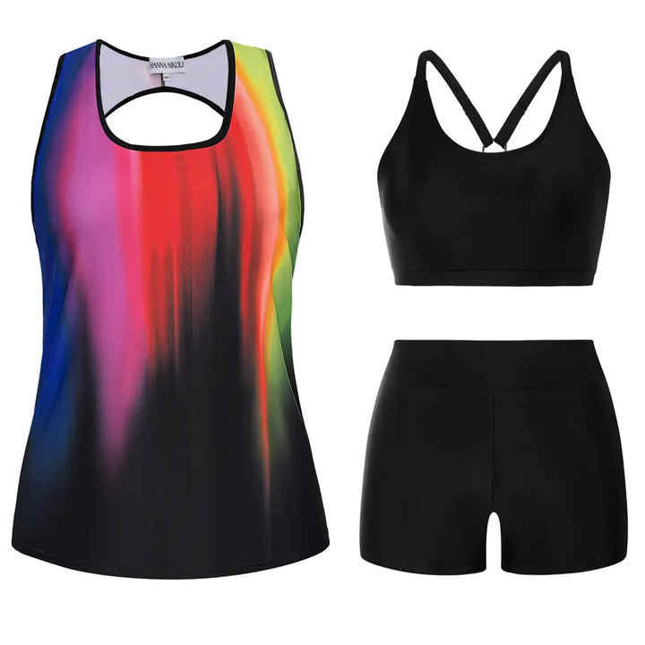 Tankini-Set – 3-teilig, Plus Size Tummy-Control - 16