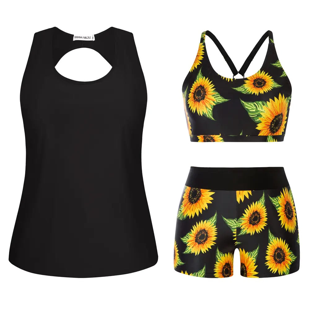 Tankini-Set – 3-teilig, Plus Size Tummy-Control - 10