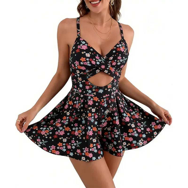 Badekleid – Cutout Einteiler mit Röckchen - 08