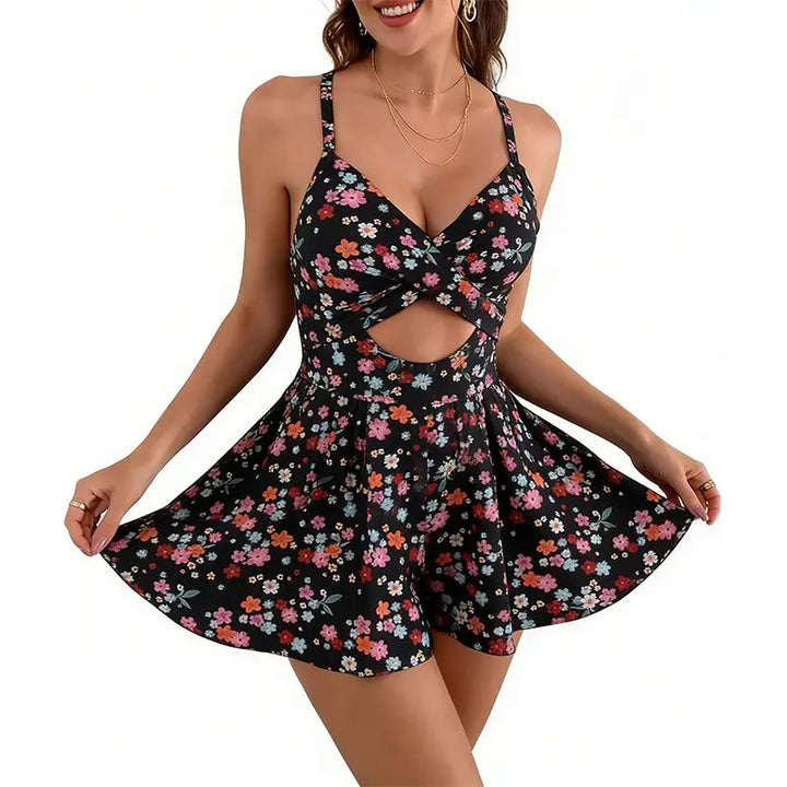 Badekleid – Cutout Einteiler mit Röckchen - 08