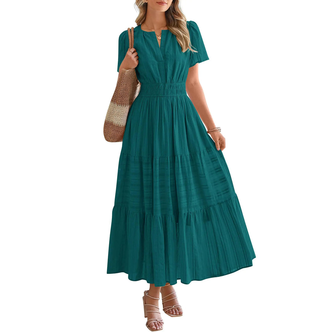 Maxikleid – Leichtes Sommerkleid mit Taschen - Malachite Green