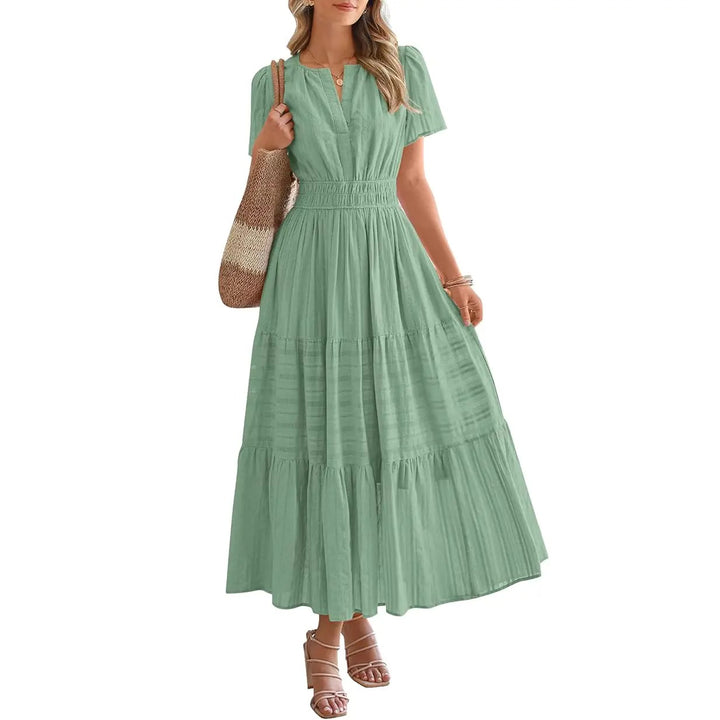 Maxikleid – Leichtes Sommerkleid mit Taschen - Sage Green
