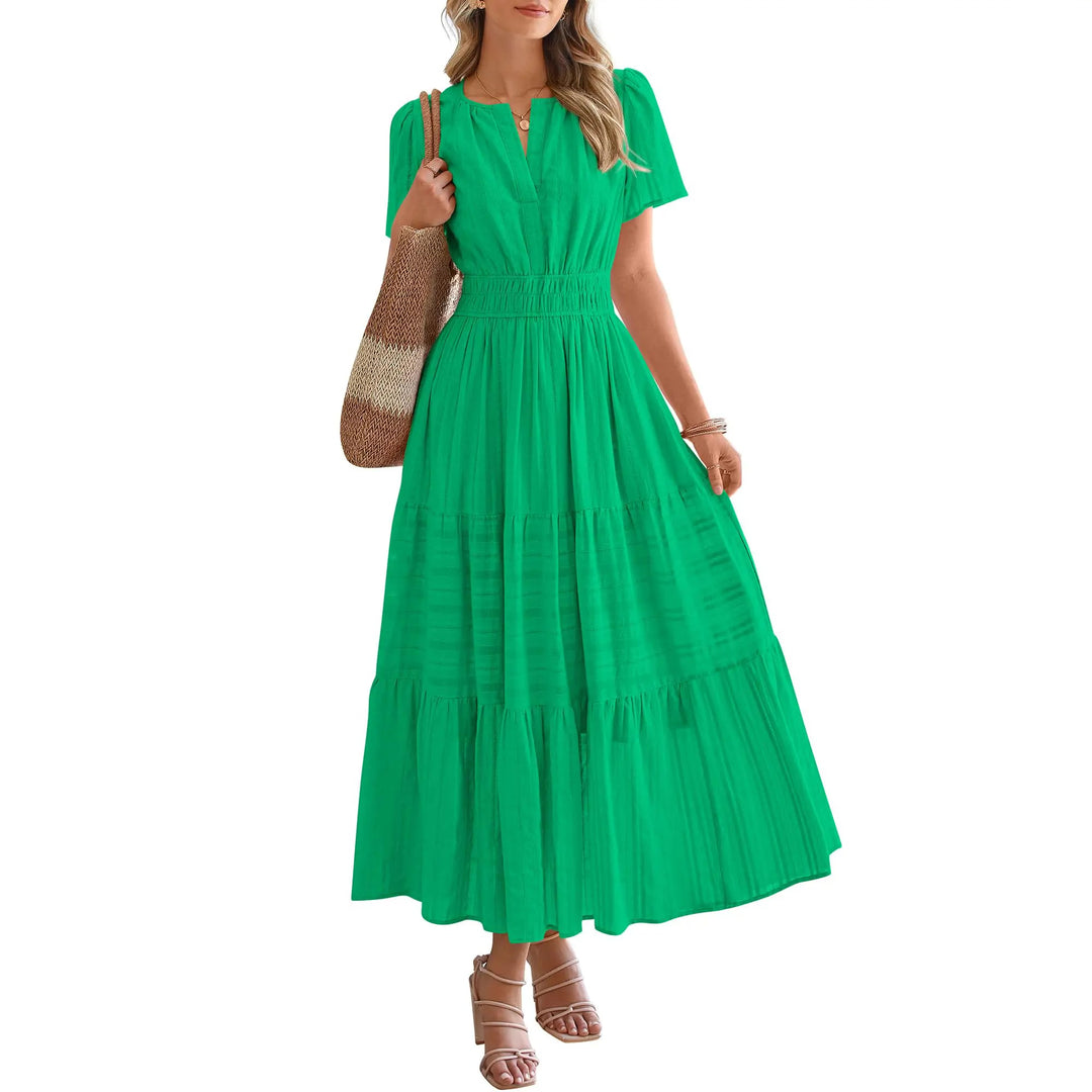 Maxikleid – Leichtes Sommerkleid mit Taschen - Bright Green