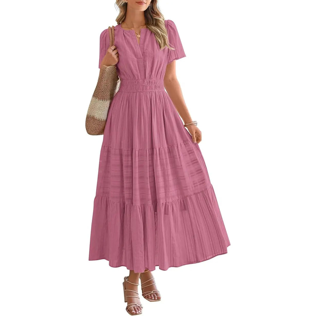 Maxikleid – Leichtes Sommerkleid mit Taschen - Dusty Pink