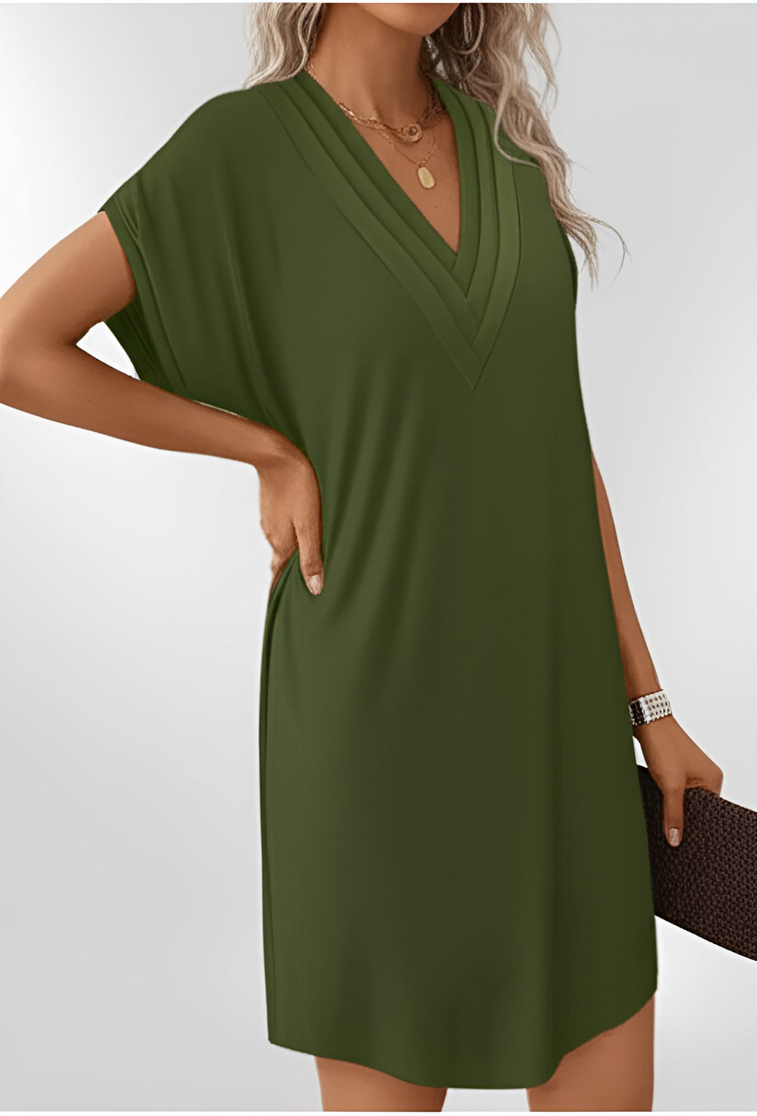 Thalia™ - Figurschmeichelndes Wickelkleid mit V-Ausschnitt