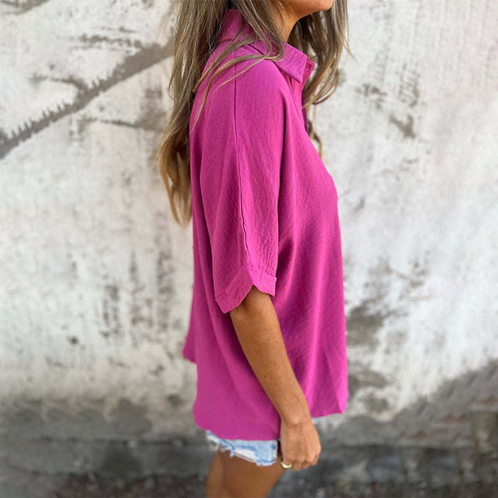 EDELTRAUD - LOCKERE BLUSE MIT KNÖPFEN