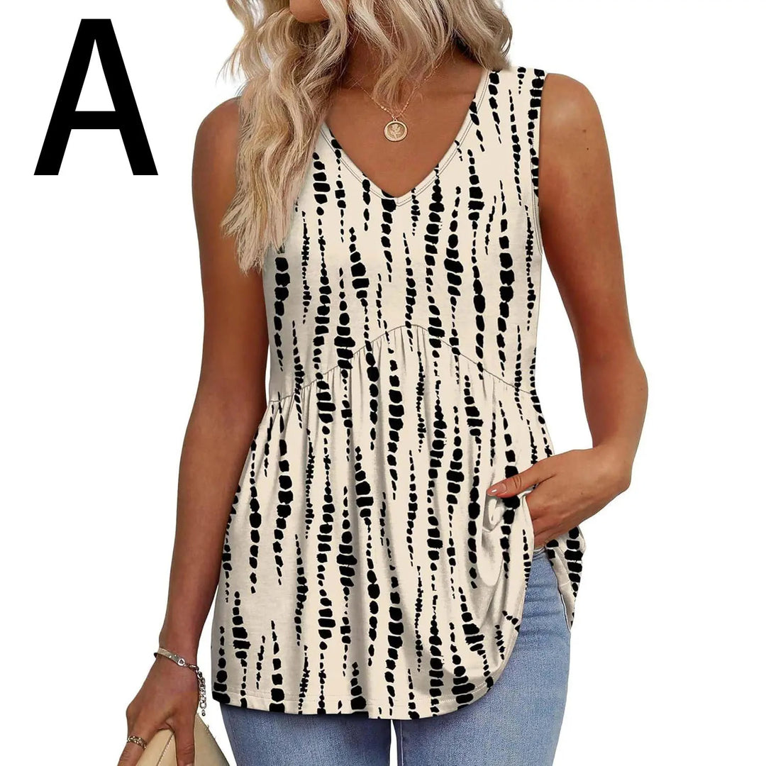 Peplum-Top – Fließendes ärmelloses Sommertop - J-black Spot