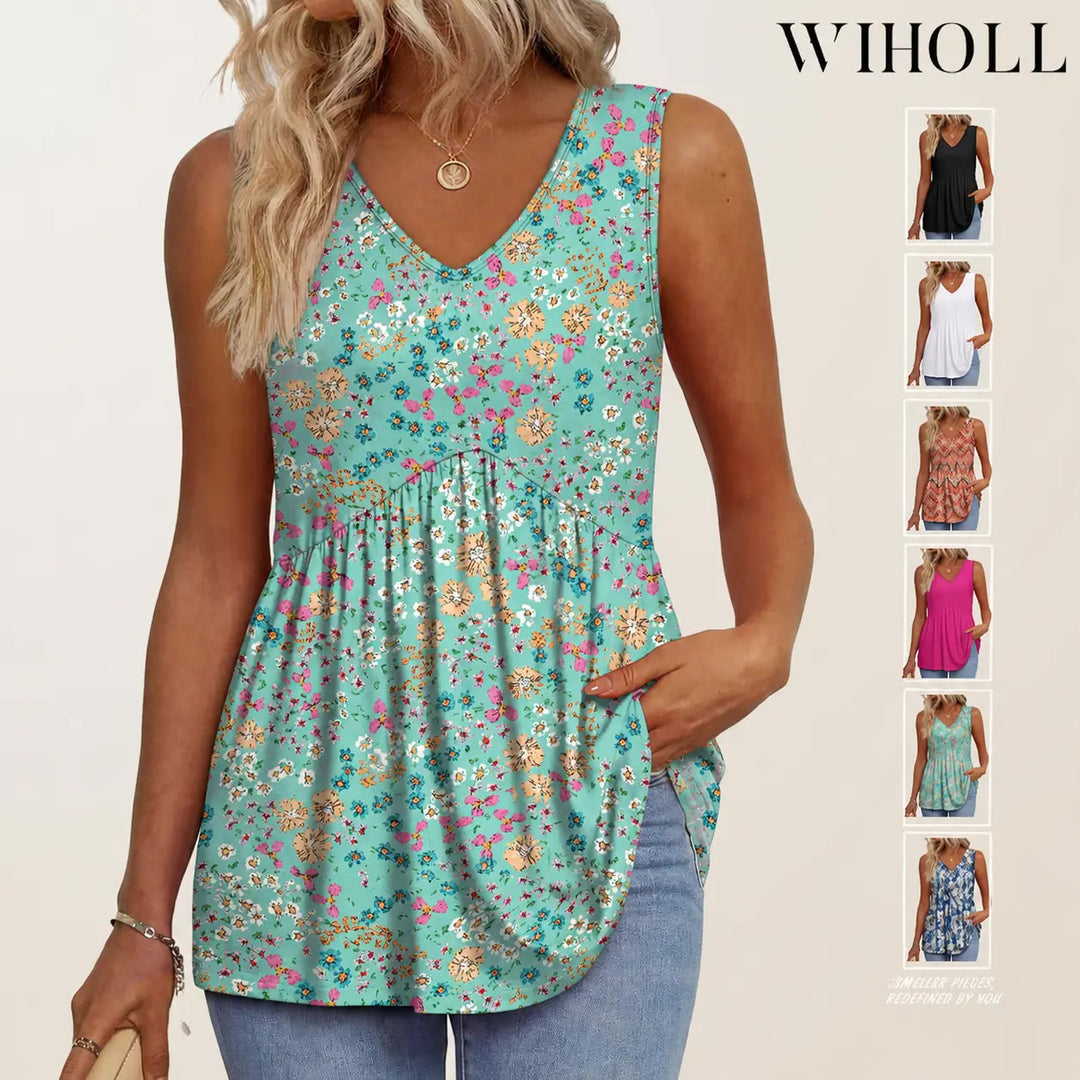 Peplum-Top – Fließendes ärmelloses Sommertop - Lifestyle