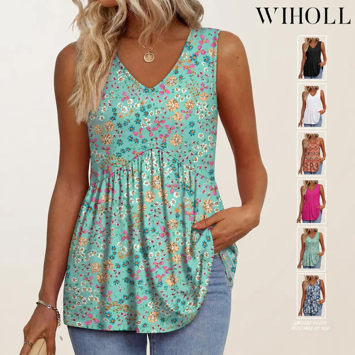 Peplum-Top – Fließendes ärmelloses Sommertop - Lifestyle