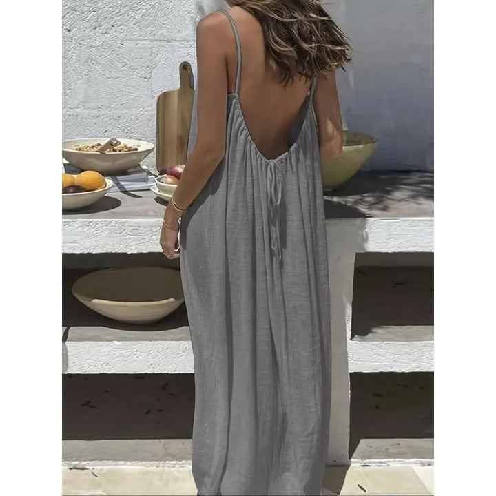Sommerkleid – Ärmelloses Cami-Maxikleid - Gray